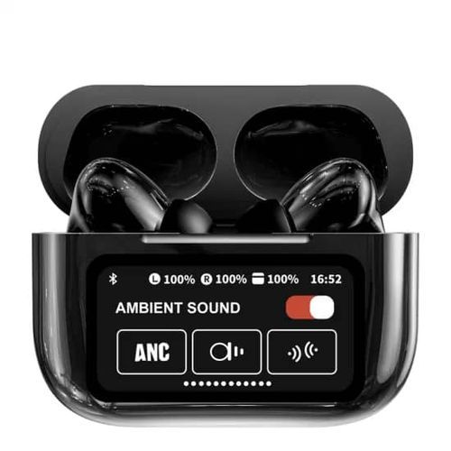 A9 pro airpods black Wireless Bluetooth Headphones ANC Noise Reduction Headset LED Touch Screen Earbuds