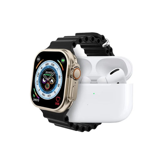 i20 smart watch ultra with earbuds and 7 straps